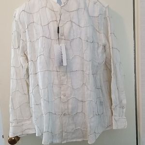 NWT Jhane Barnes Bohemian Parchwork Shirt Large